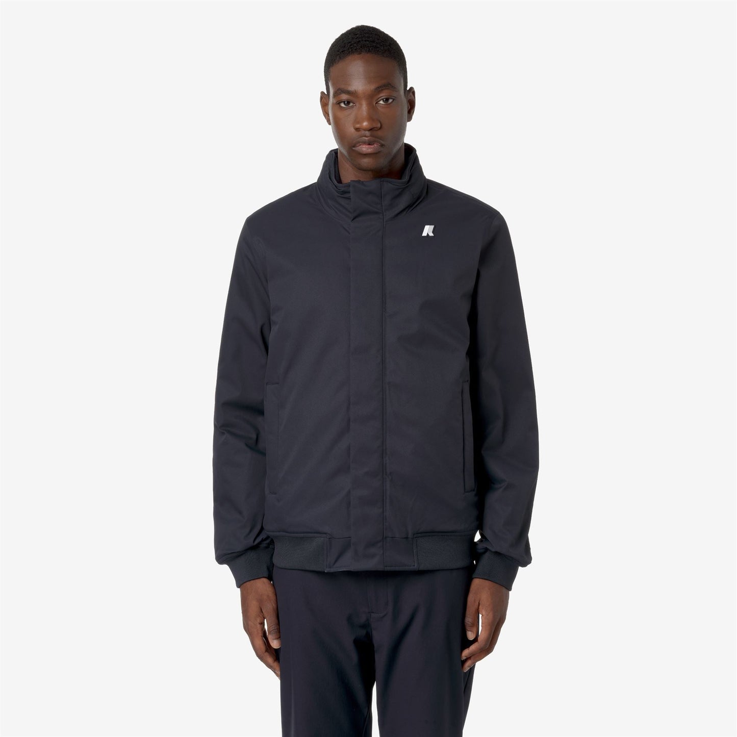 K-WAY Giubbotto uomo bomber interno in marmotta blu AMAURY TWILL MARMOTTA