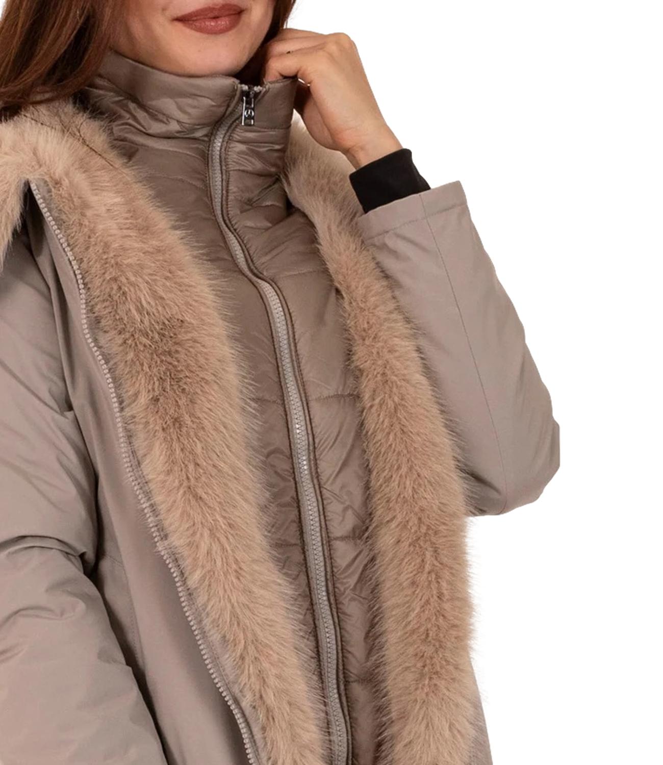 PEOPLE OF SHIUBUYA Giubbotto donna in primaloft e pelliccia vera