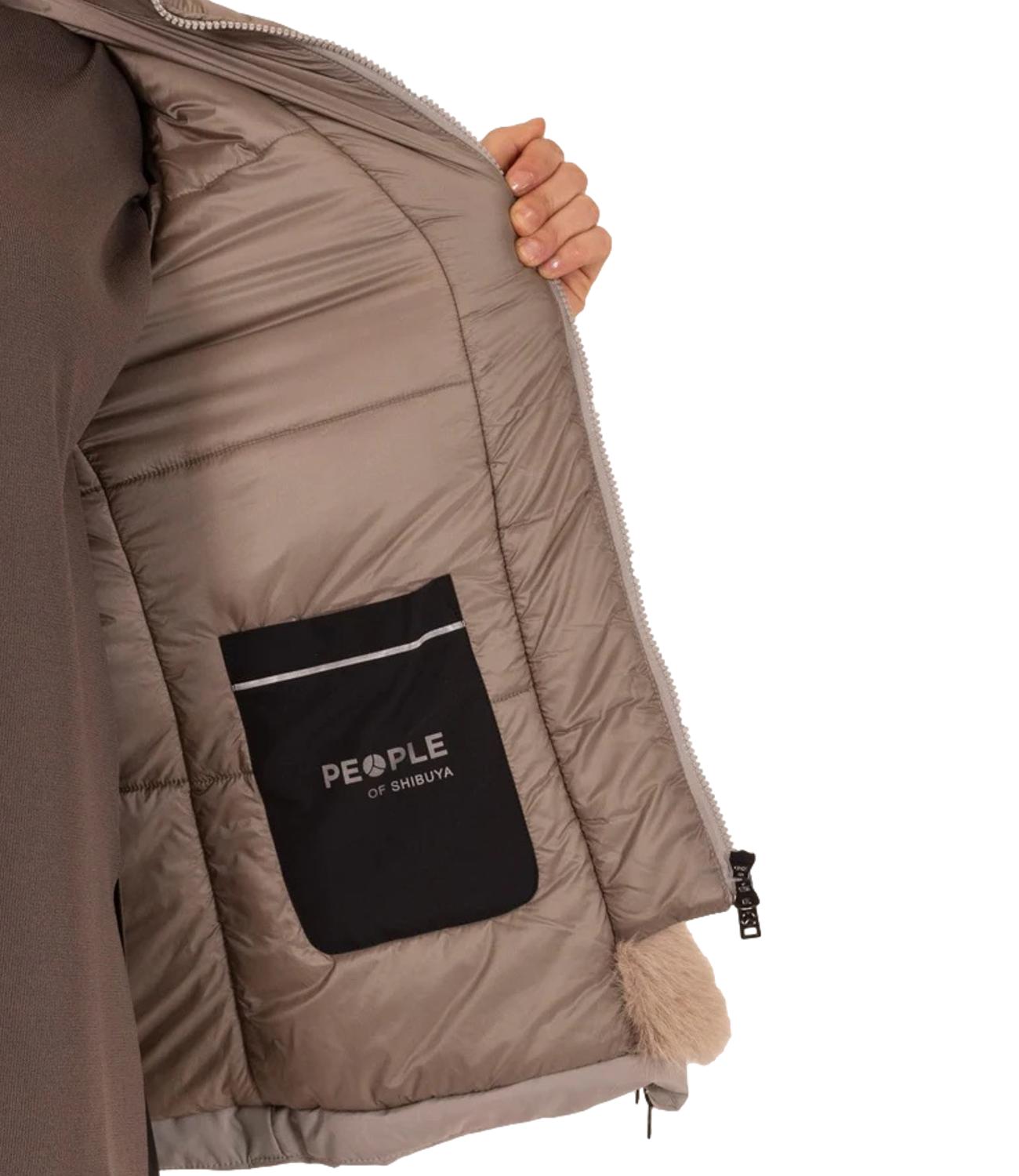 PEOPLE OF SHIUBUYA Giubbotto donna in primaloft e pelliccia vera