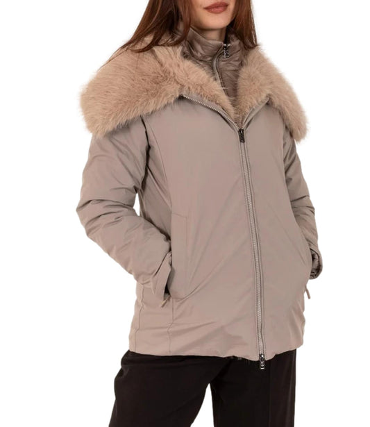 PEOPLE OF SHIUBUYA Giubbotto donna in primaloft e pelliccia vera