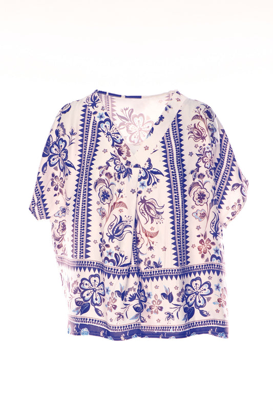 ANONYME DESIGNERS Casacca scollo a V in fantasia floreale