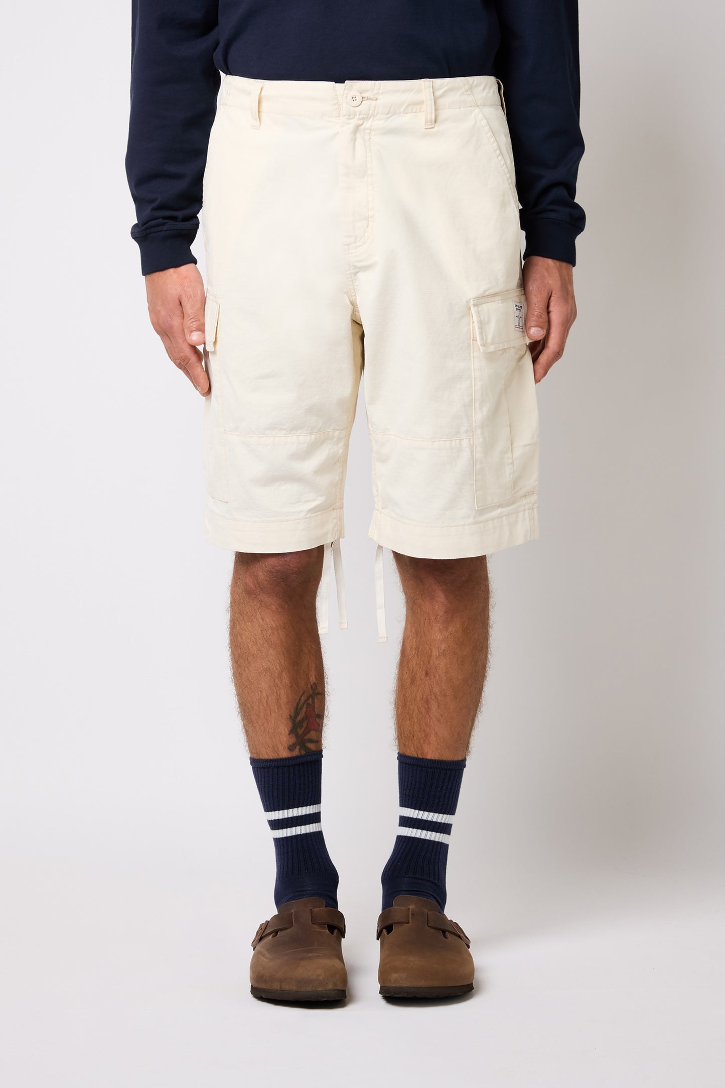 ROY ROGER'S Bermuda cargo panna al ginocchio