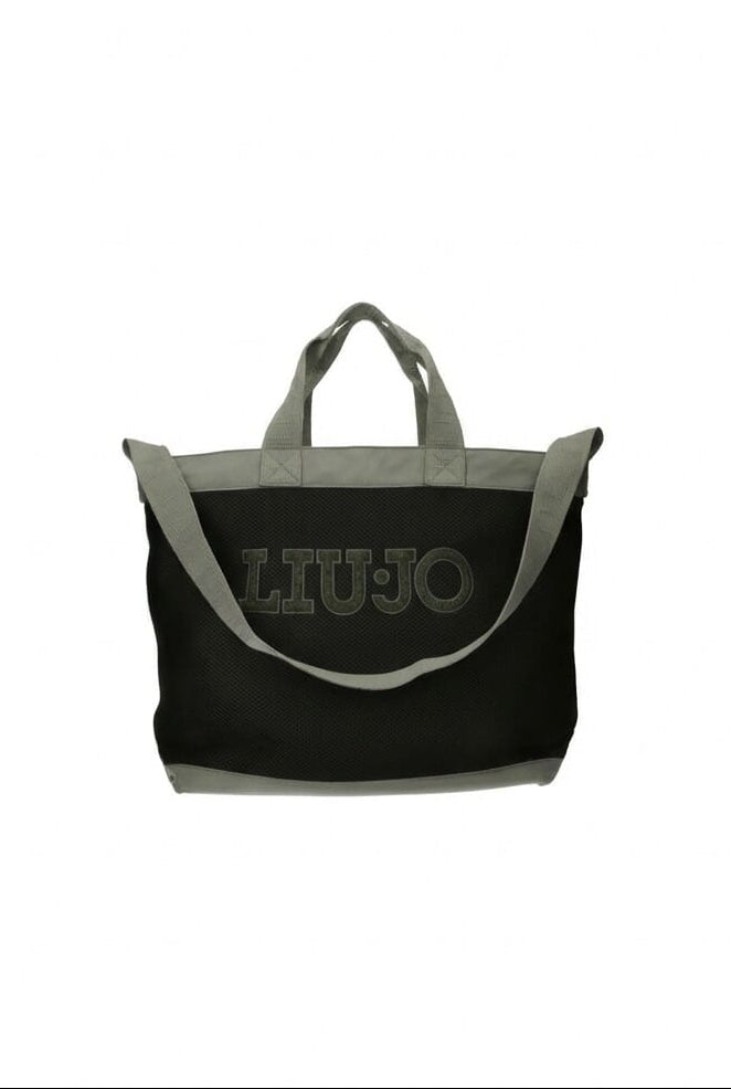 LIU JO Borsa tote in mesh con maxi logo frontale