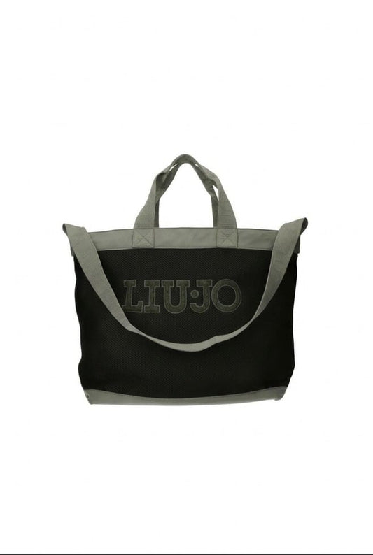 LIU JO Borsa tote in mesh con maxi logo frontale