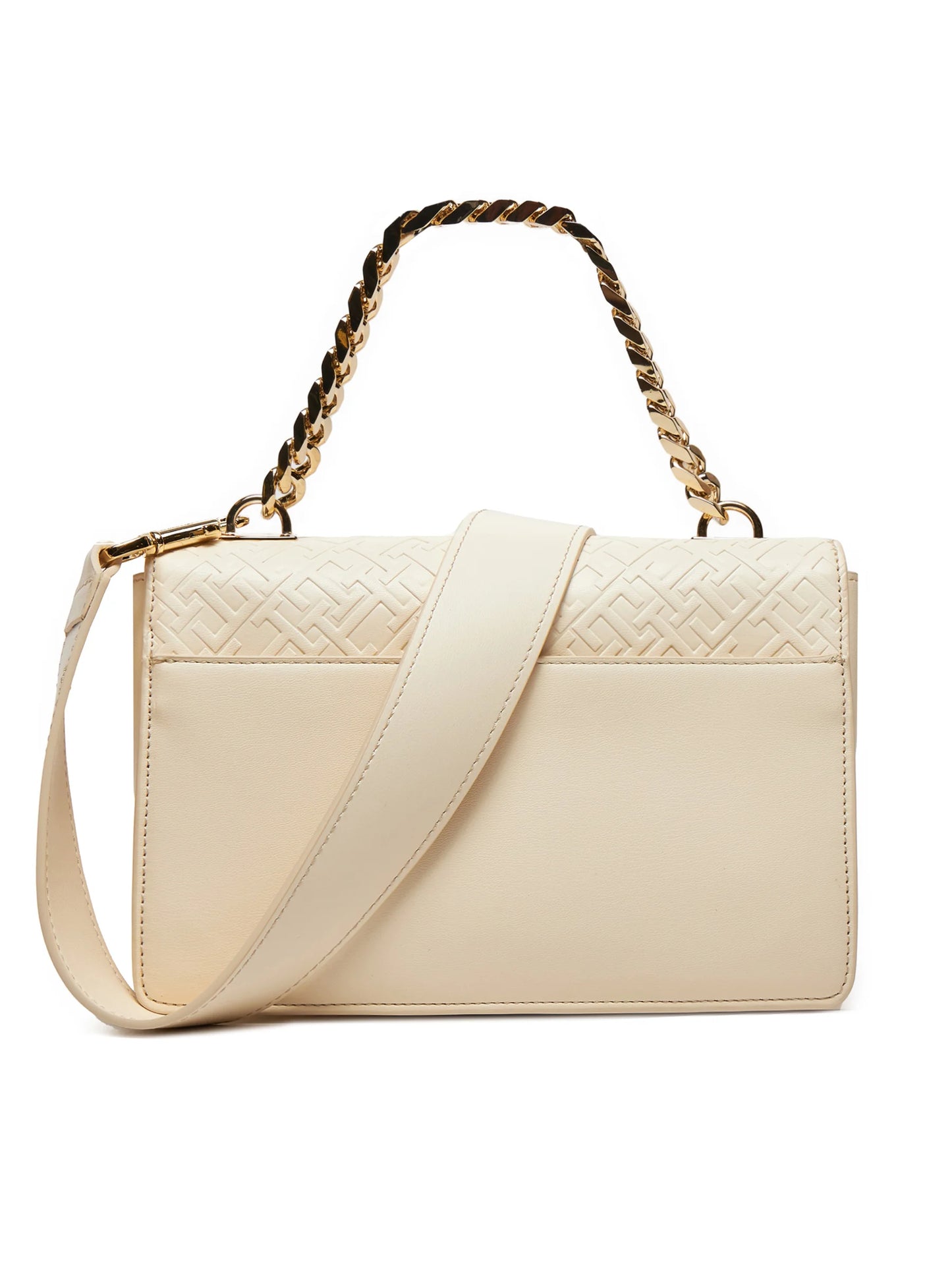 TOMMY HILFIGER Borsa a tracolla con manico a catena e loghi all over