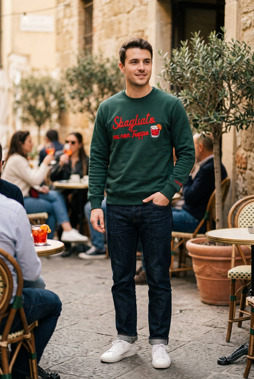 SUPERCULTURE Felpa uomo girocollo SBAGLIATO MA NON TROPPO