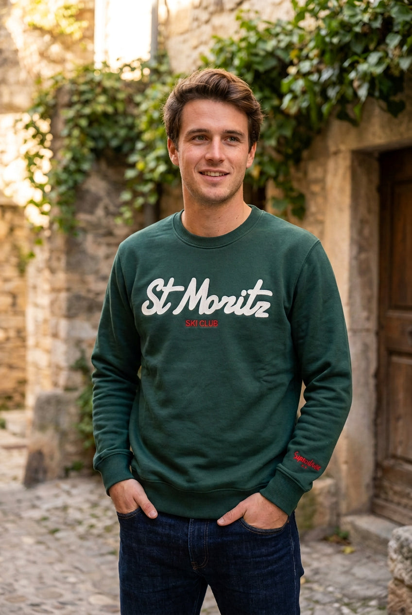 SUPERCULTURE Felpa uomo girocollo ST MORITZ SKI CLUB