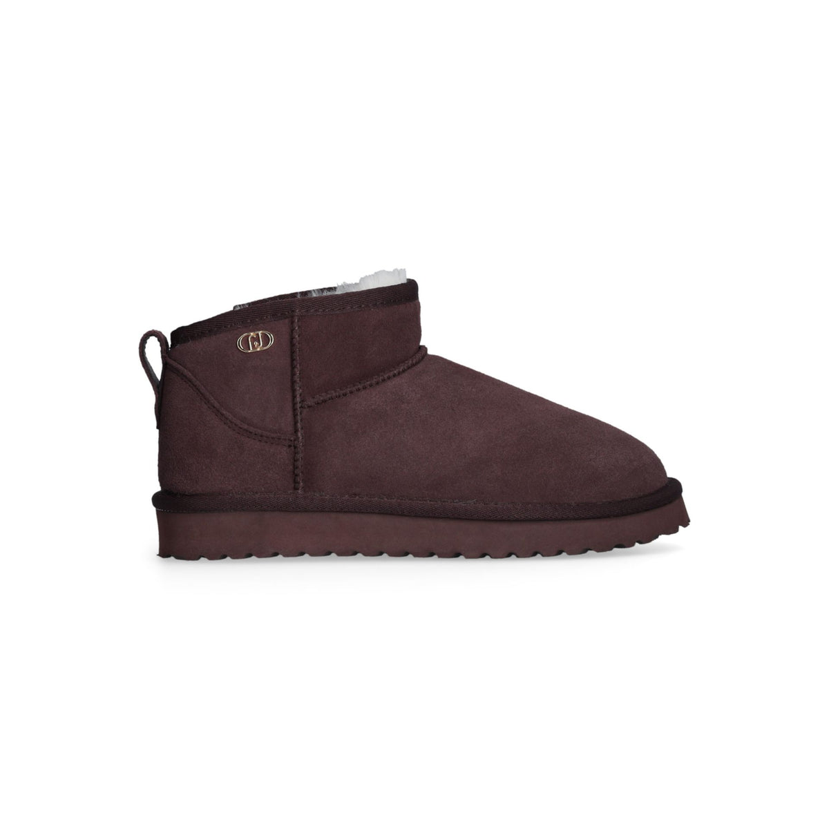 LIU JO Stivaletto slipon con pelliccia JIL 01 ANKLE BOOT COW SUEDE AMARONE