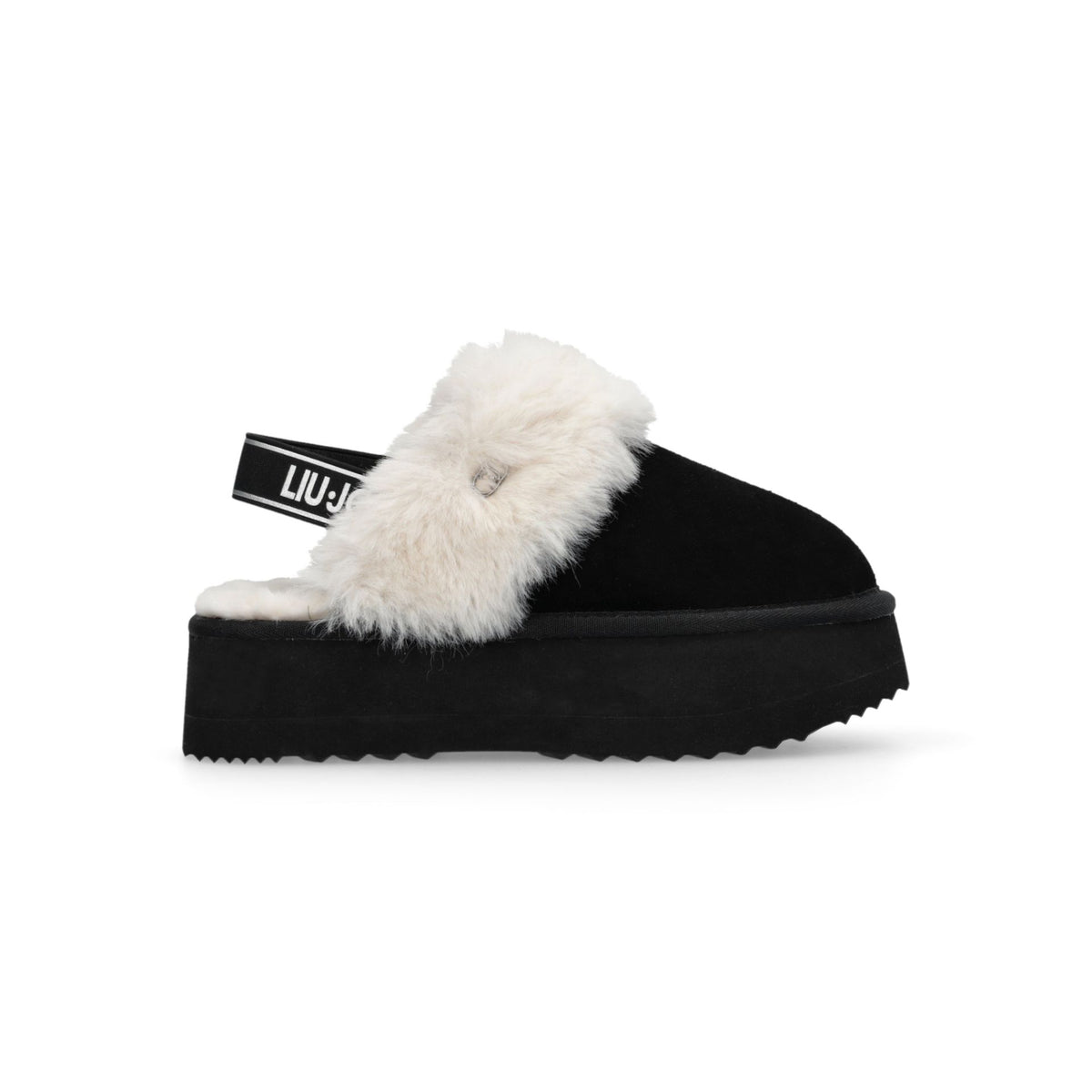 LIU JO Sandalo slipon con pelliccia JANE 10 SABOT COW SUEDE/FUR