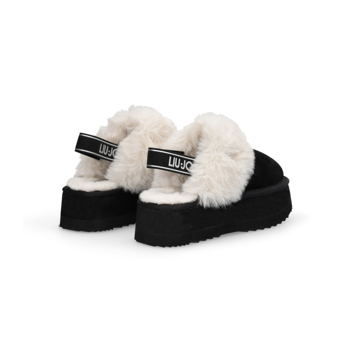 LIU JO Sandalo slipon con pelliccia JANE 10 SABOT COW SUEDE/FUR