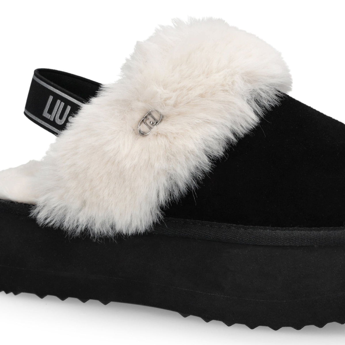 LIU JO Sandalo slipon con pelliccia JANE 10 SABOT COW SUEDE/FUR