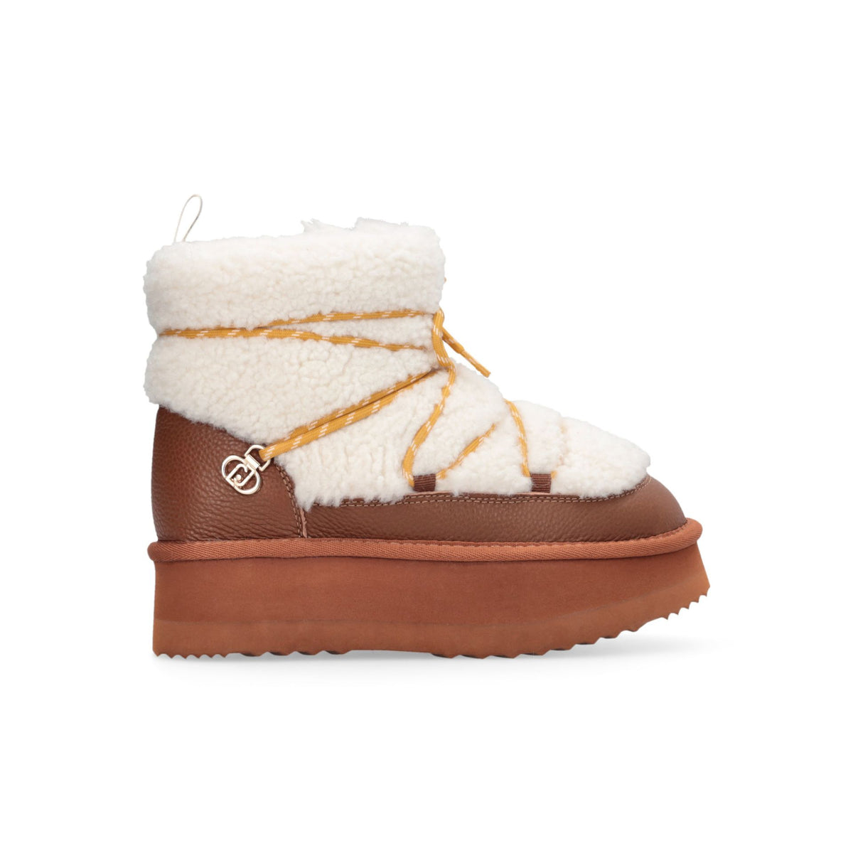 LIU JO Stivaletto con pelliccia JANE 07 ANKLE BOOT FUR/TUMBLED LEATHER SADDLE