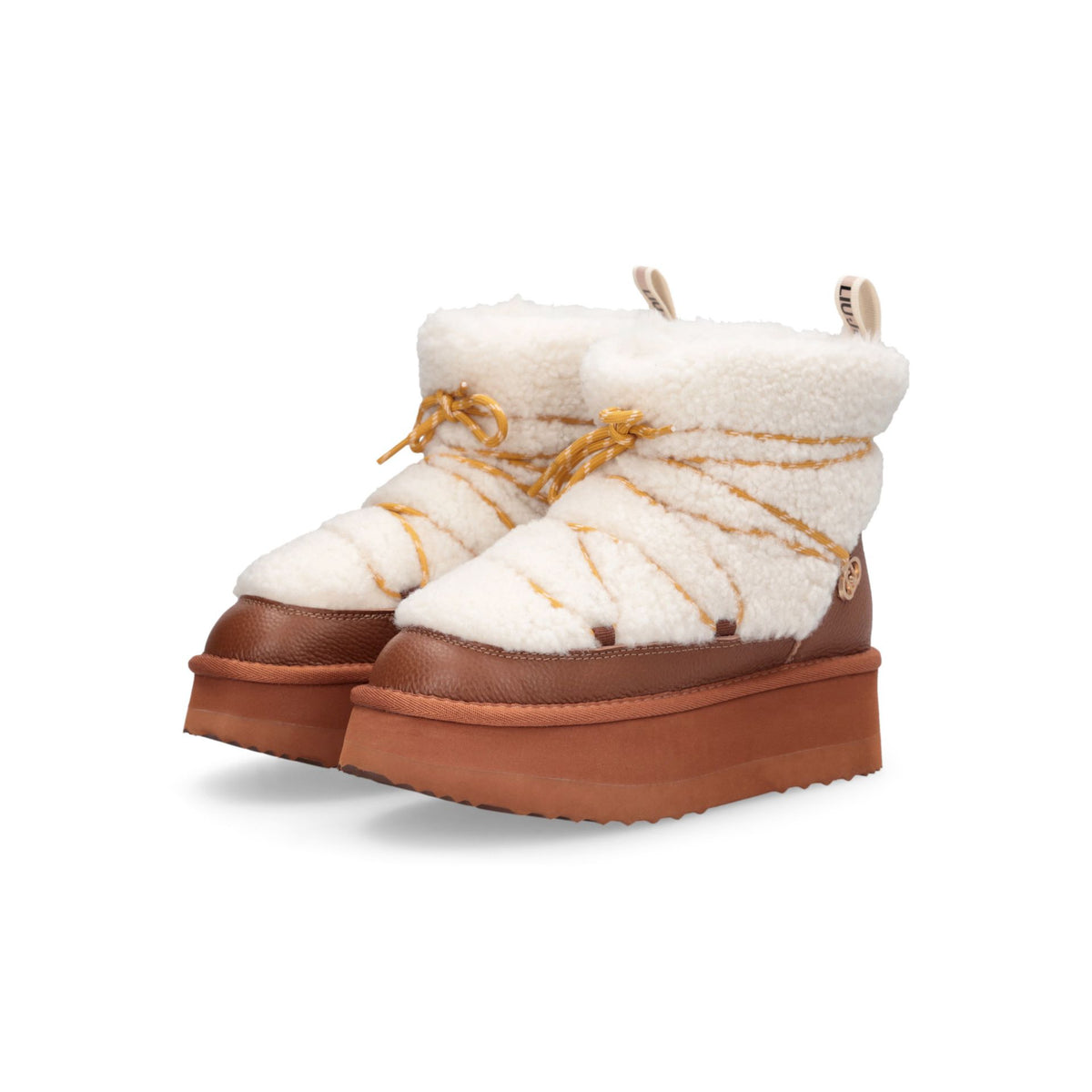 LIU JO Stivaletto con pelliccia JANE 07 ANKLE BOOT FUR/TUMBLED LEATHER SADDLE