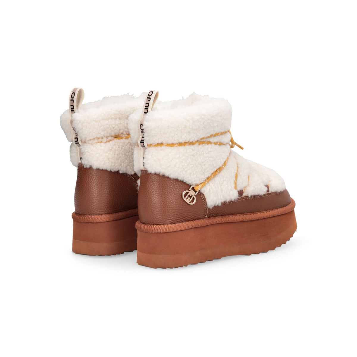 LIU JO Stivaletto con pelliccia JANE 07 ANKLE BOOT FUR/TUMBLED LEATHER SADDLE