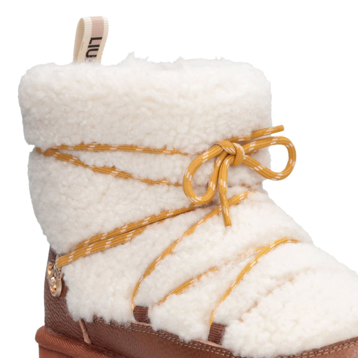 LIU JO Stivaletto con pelliccia JANE 07 ANKLE BOOT FUR/TUMBLED LEATHER SADDLE
