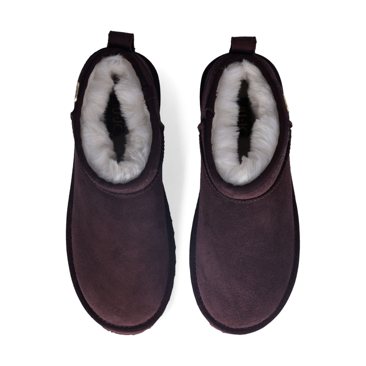 LIU JO Stivaletto slipon con pelliccia JIL 01 ANKLE BOOT COW SUEDE AMARONE