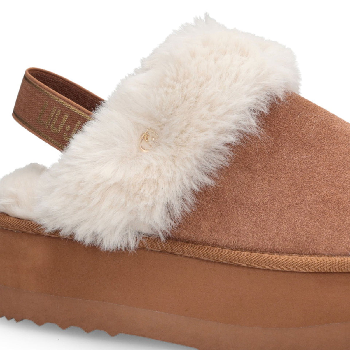 LIU JO Sandalo slipon con pelliccia JANE 10 SABOT COW SUEDE/FUR