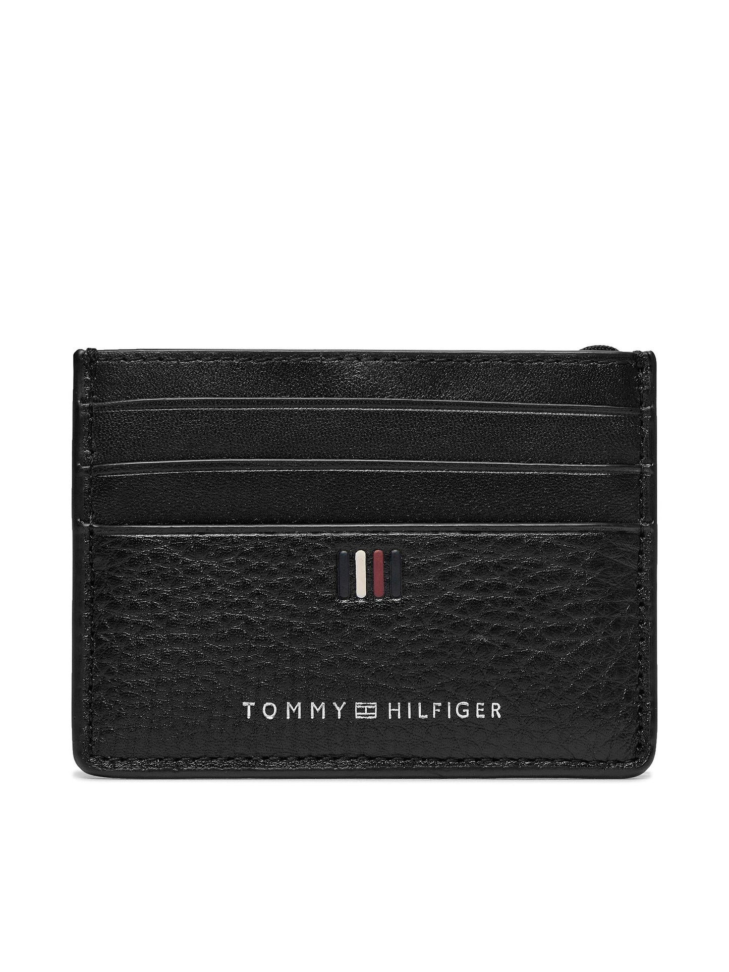 TOMMY HILFIGER Portacarte in ecopelle martellata nera Th Central Cc Holder