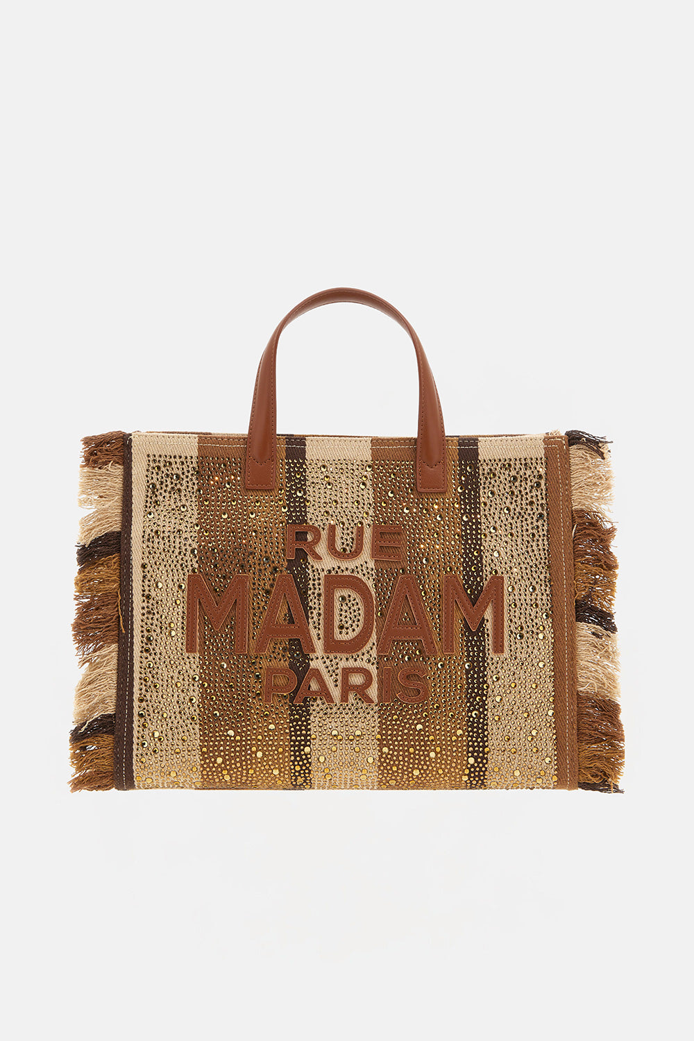 RUE MADAM PARIS Borsa CASABLANCA TOTE STRIPES BROWN