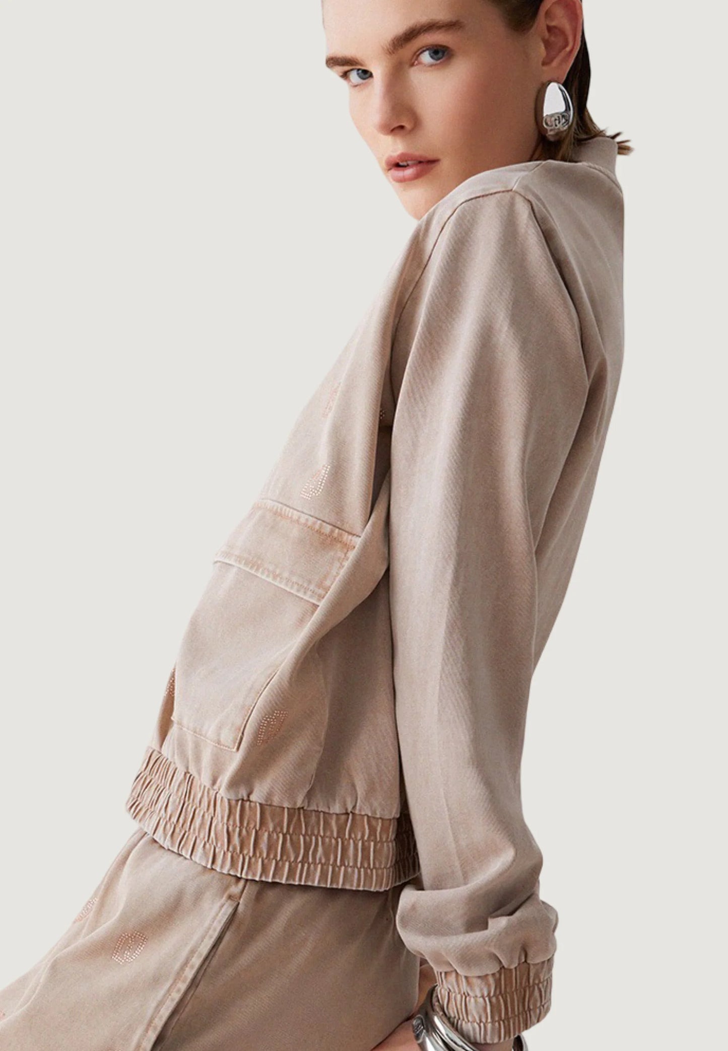 LIU-JO Felpa bomber con strass