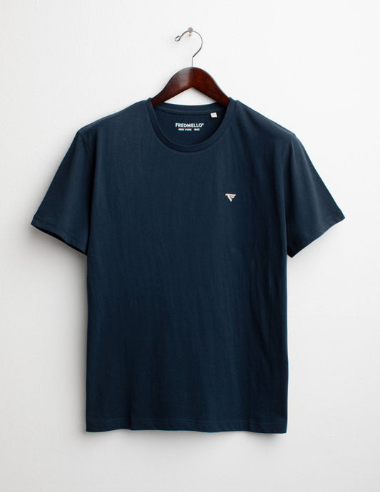 FRED MELLO T-shirt girocollo con logo ricamato in contrasto