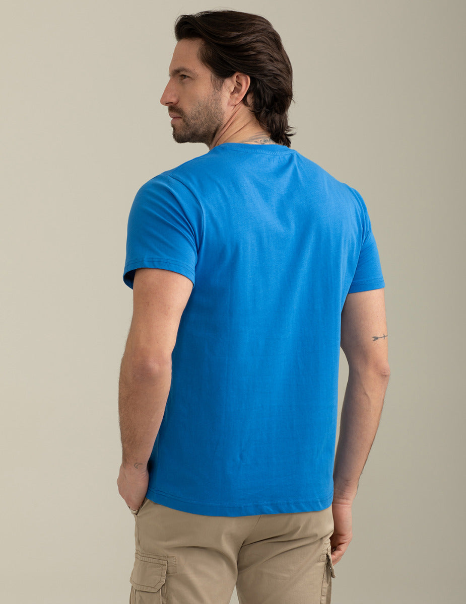 FRED MELLO T-shirt girocollo con logo ricamato in contrasto