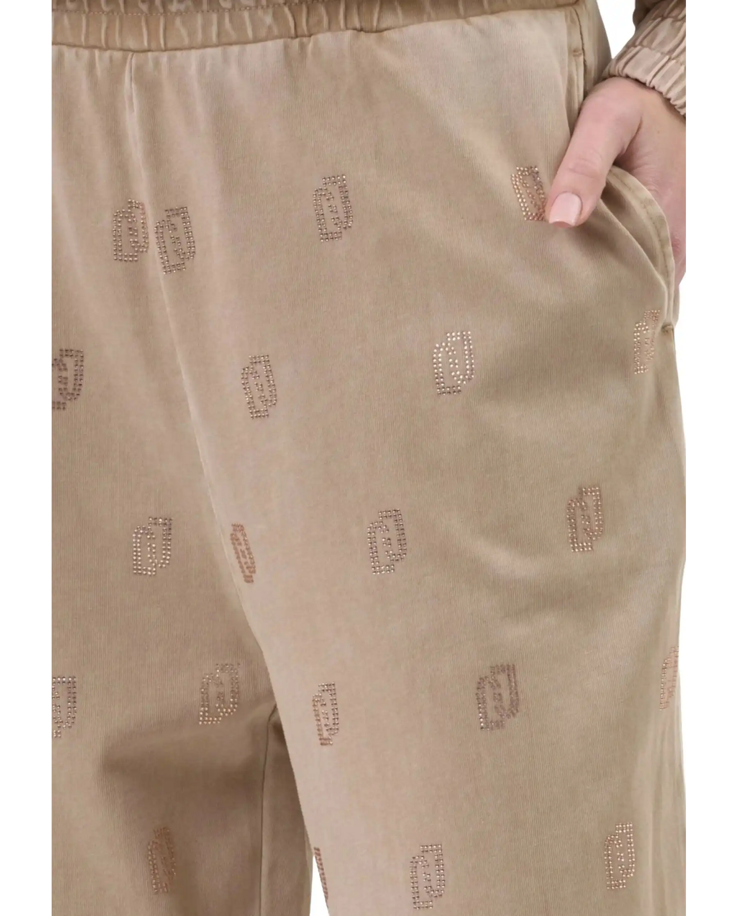 LIU-JO Pantaloni in felpa con loghi in strass