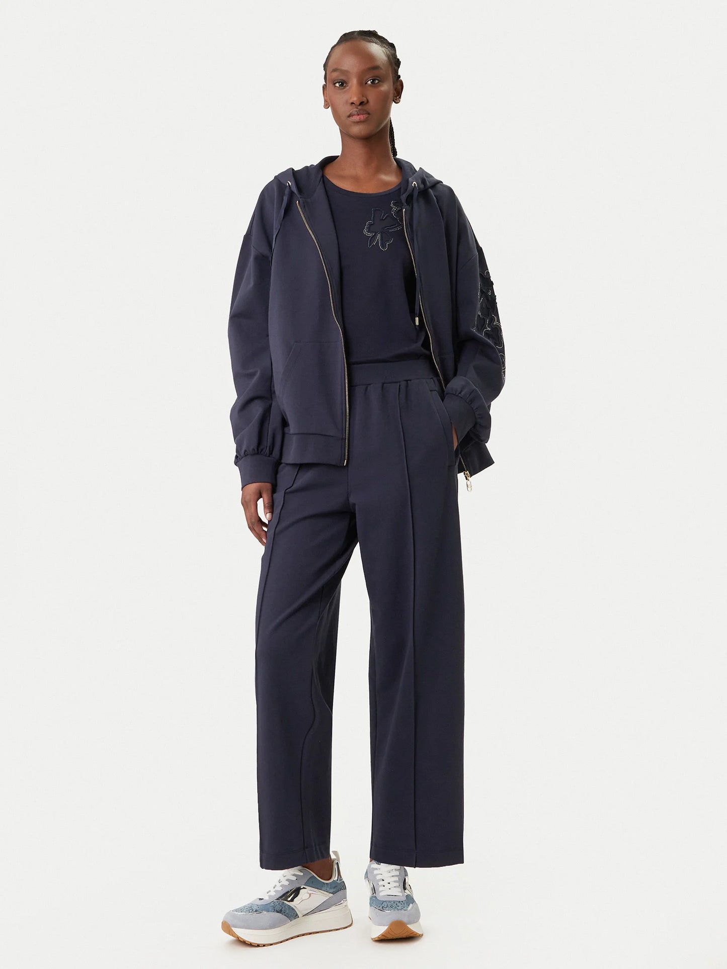 LIU JO Felpa in jersey con ricamo sulle maniche