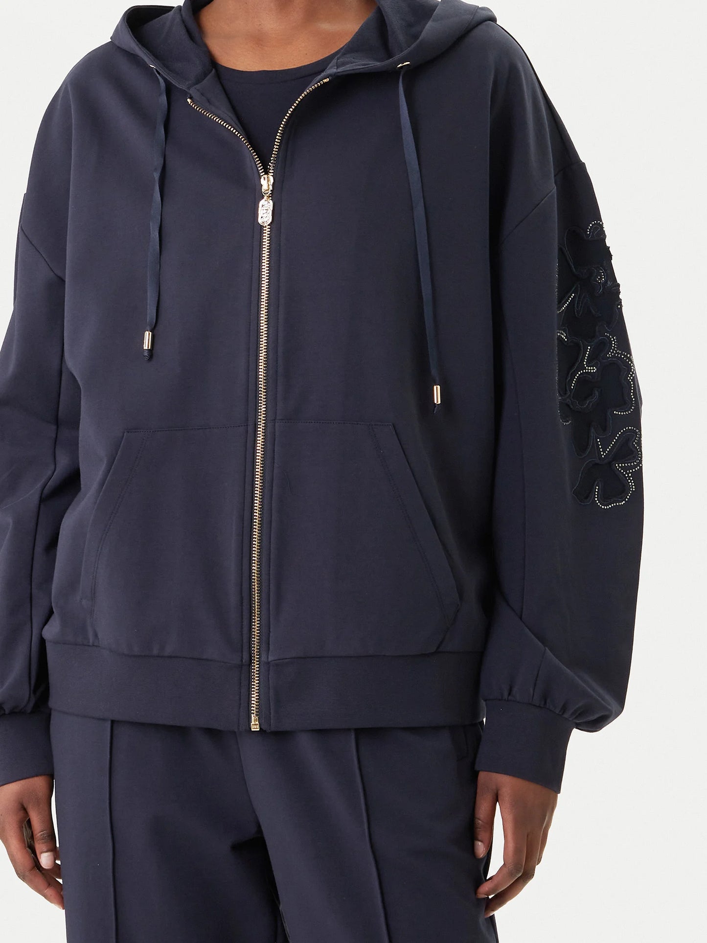 LIU JO Felpa in jersey con ricamo sulle maniche