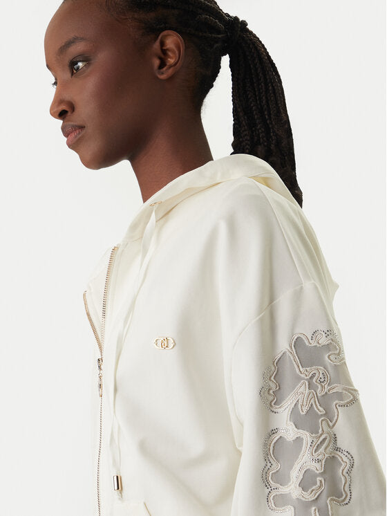 LIU JO Felpa in jersey con ricamo sulle maniche