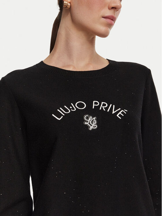 LIU JO Maglia girocollo in viscosa con micropaillettes