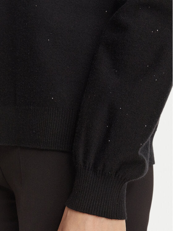 LIU JO Maglia girocollo in viscosa con micropaillettes
