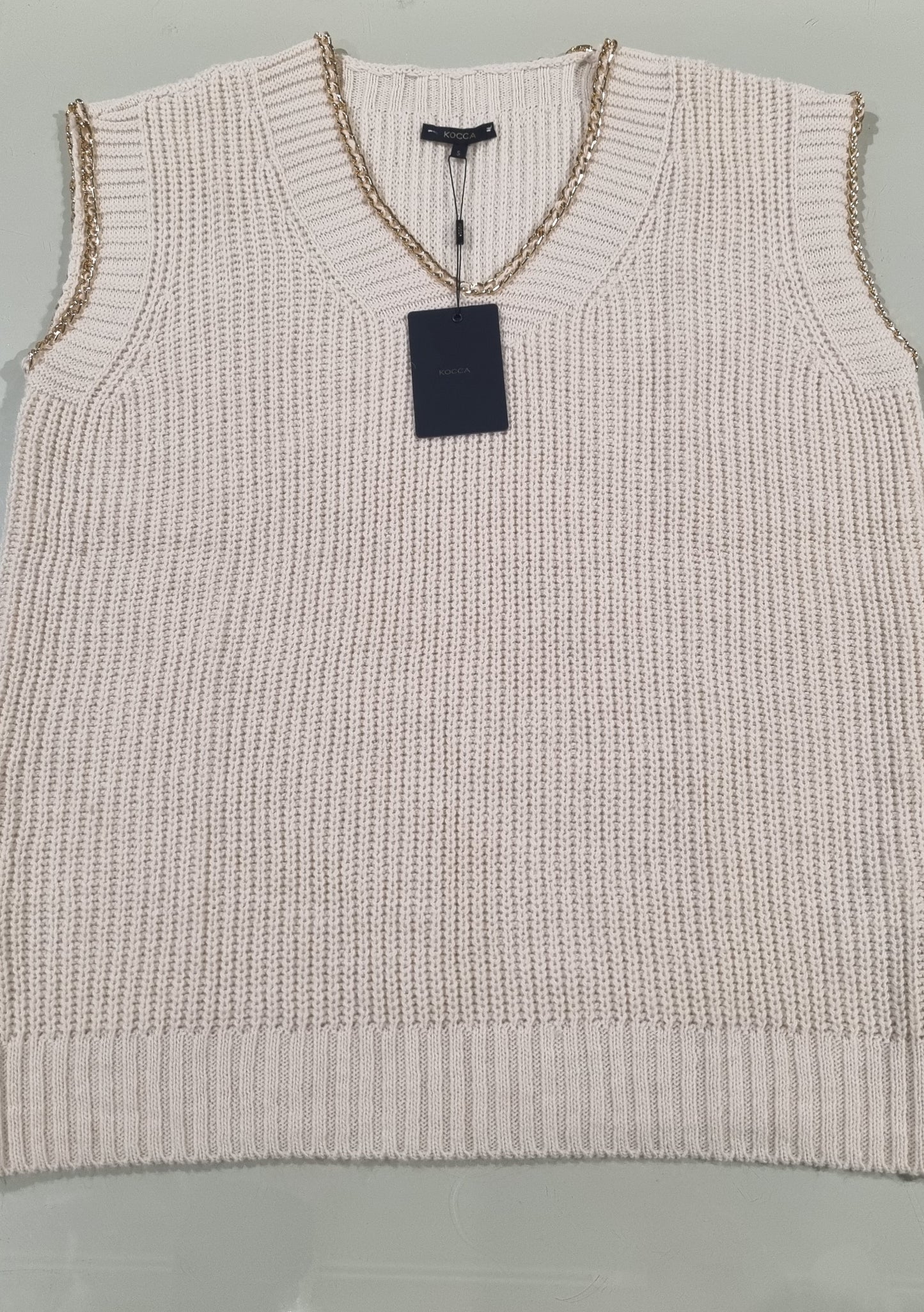 KOCCA Gilet scollo V con catenine IDROTEA