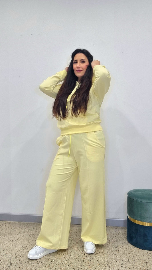 SUPERCULTURE Pantaloni palazzo in felpa con molla e coulisse