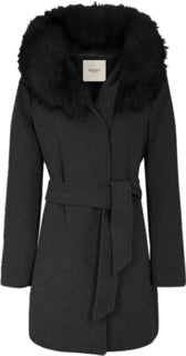 MARKUP Cappotto a vestaglia corto con pelliccia staccabile