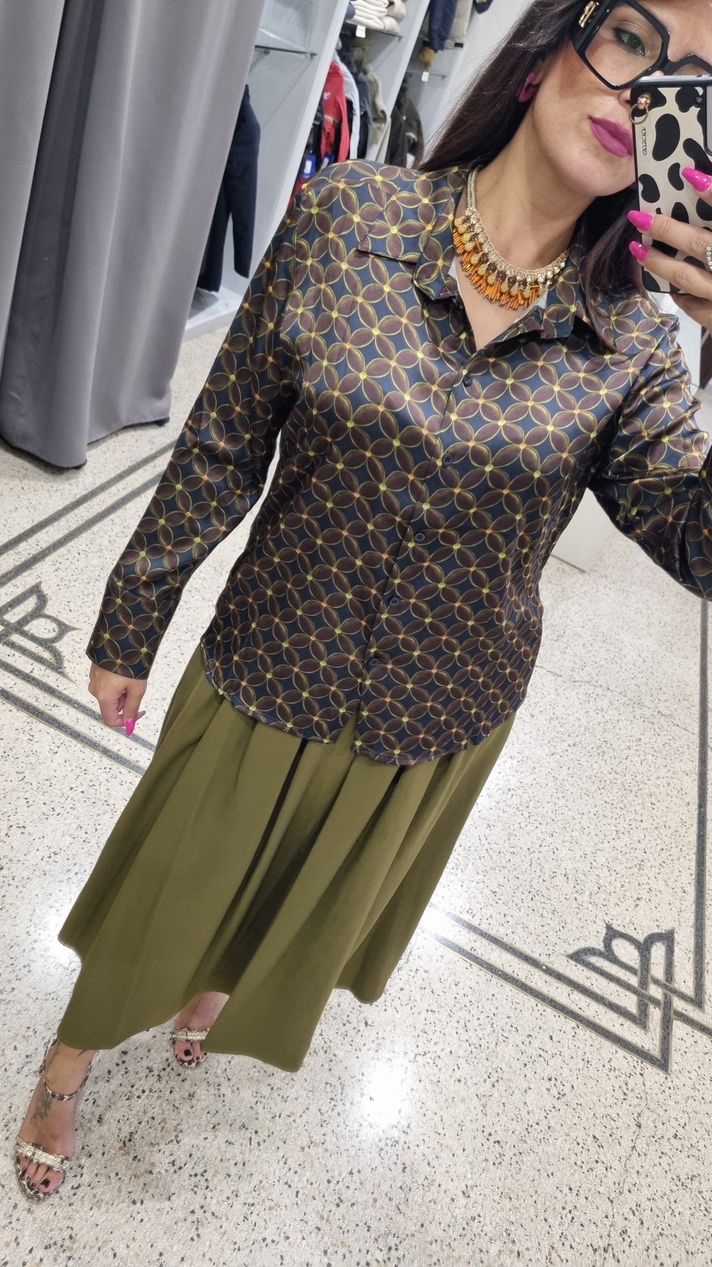 ANONYME Camicia in stampa floreale
