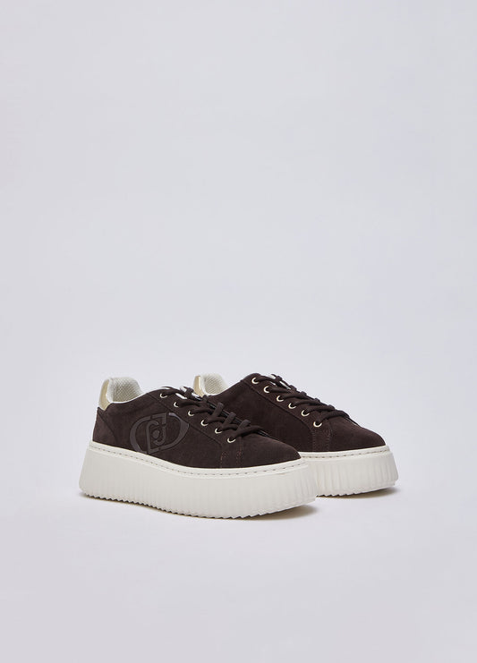 LIU JO Sneakers platform in suede marrone