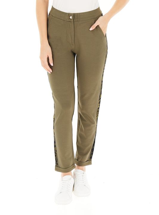 LIU JO Pantaloni in felpa con banda laterale animalier