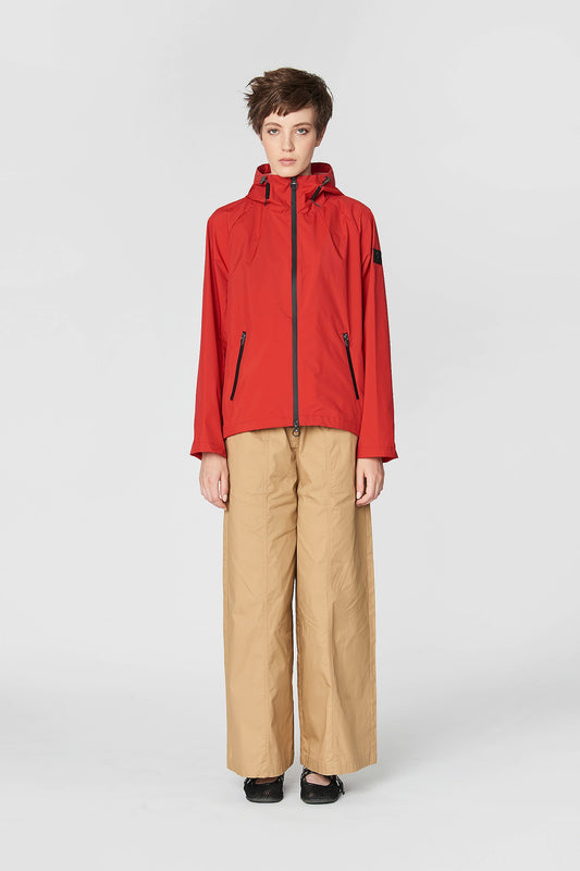 CANADIAN Giubbotto sfoderato rosso a trapezio con cappuccio AVA W JACKET