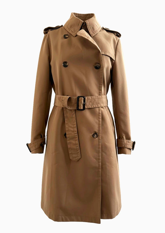 IL THÈ DELLE 5 Trench in cotone beige doppiopetto con cinta