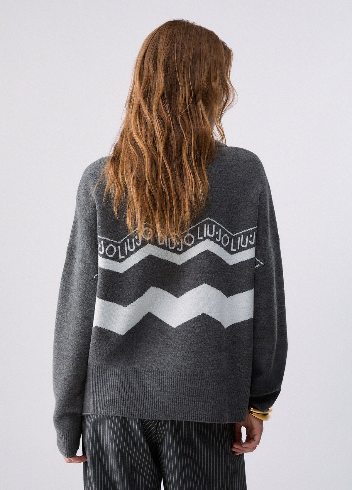 LIU JO Maglia collo alto jacquard in misto lana