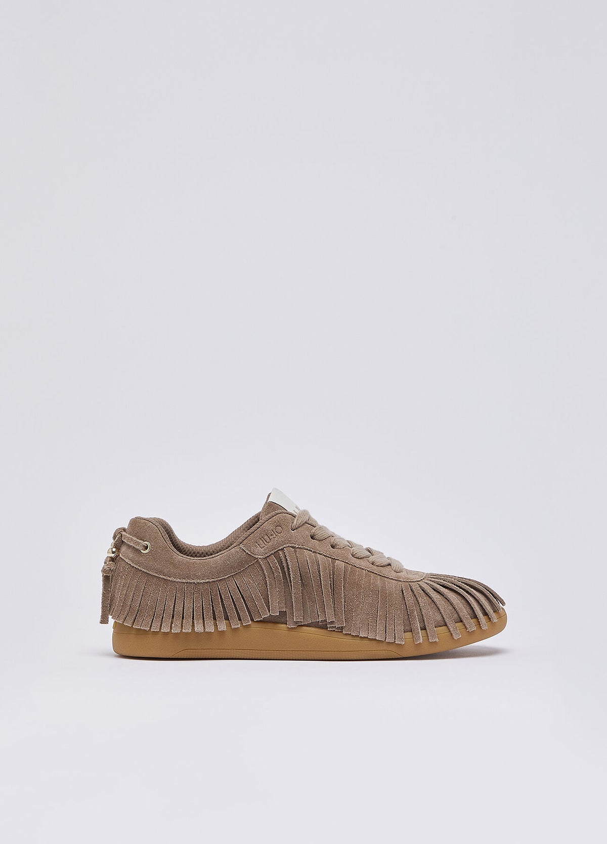 Sneakers in suede con frange