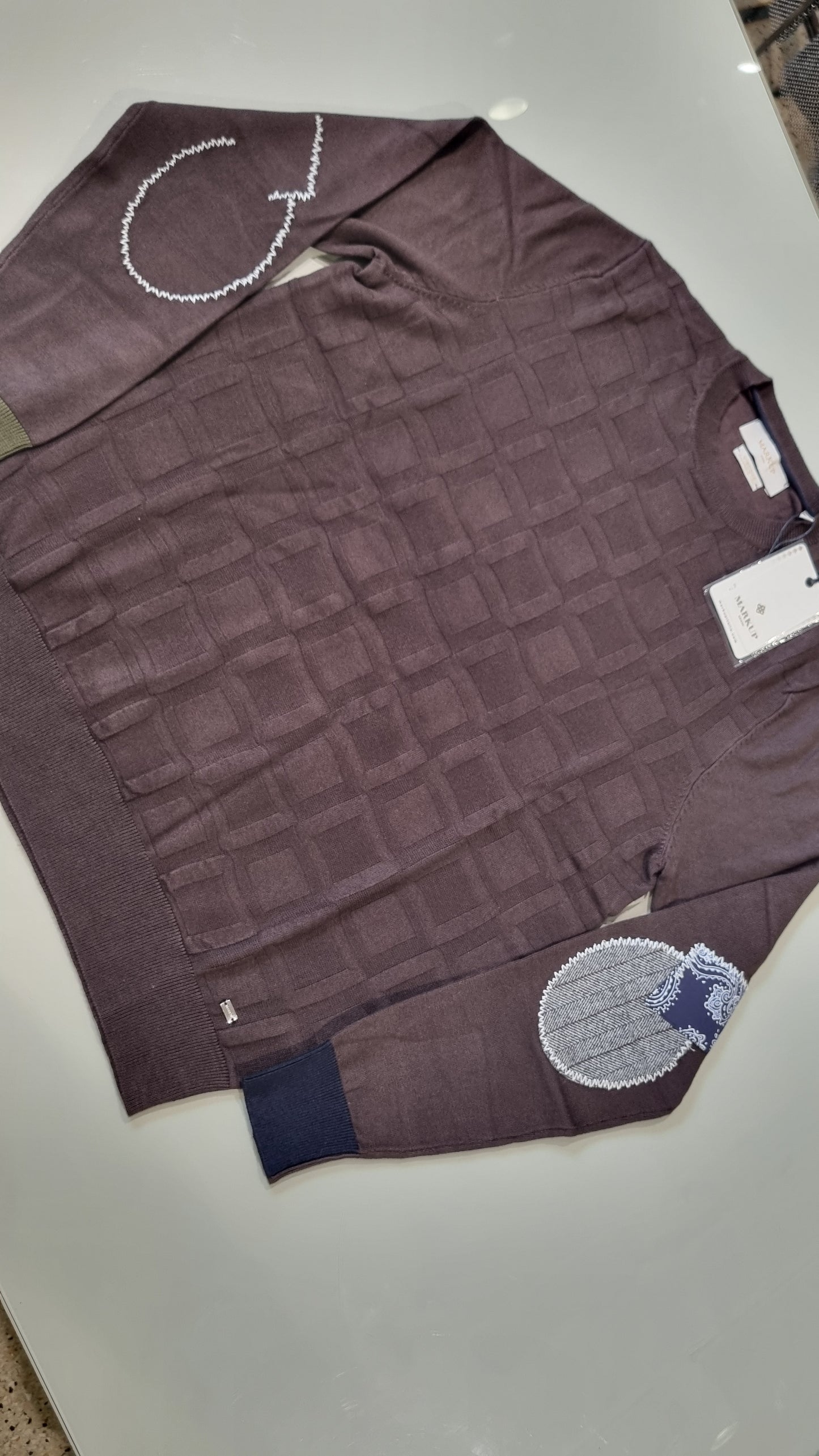 MARKUP Maglia in viscosa trama a quadri