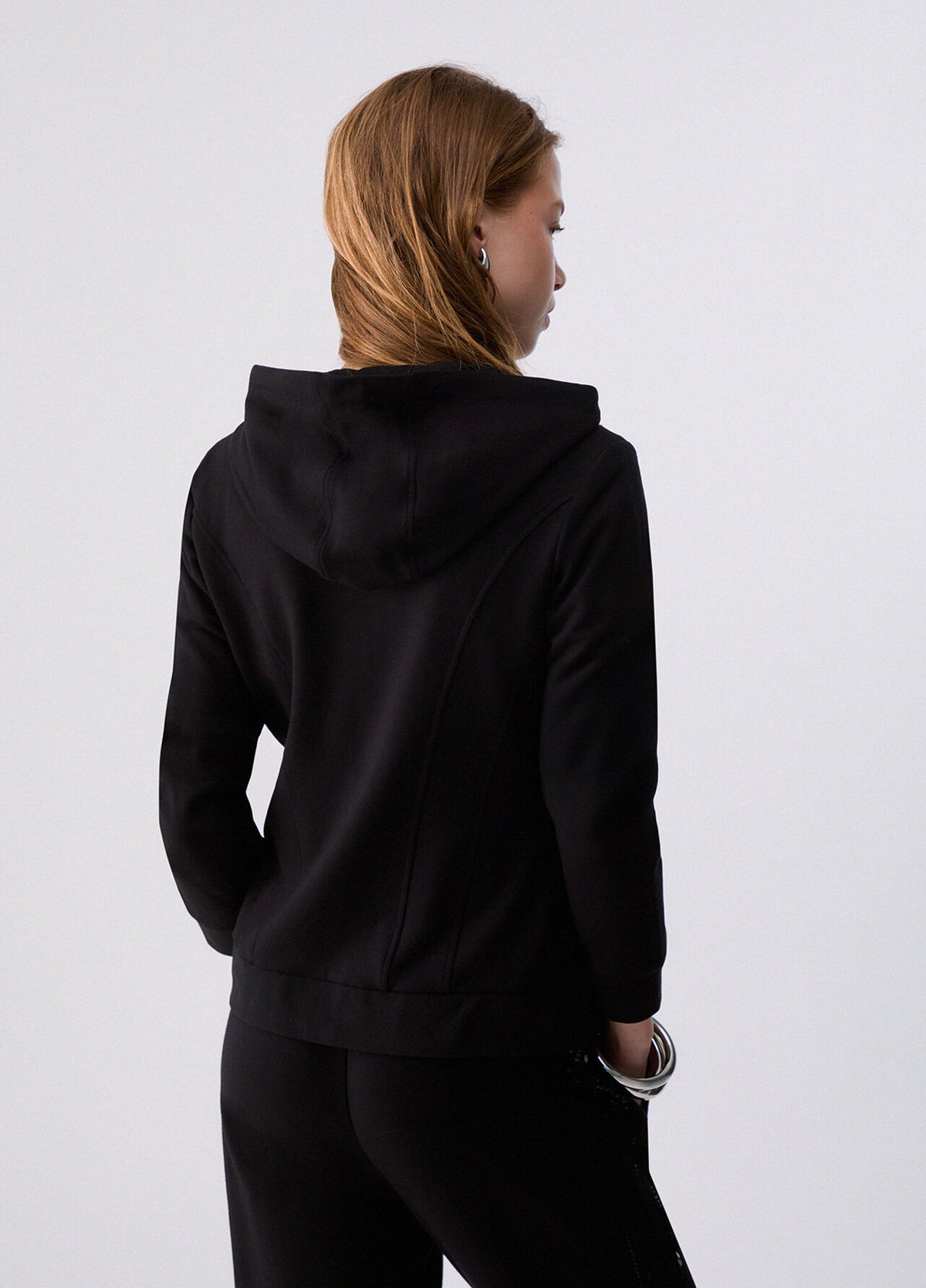 LIU JO Felpa con zip e cappuccio e paillettes
