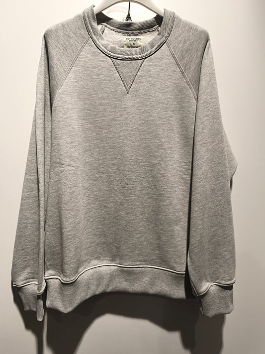 ROY ROGER'S Felpa girocollo grigia WASHED