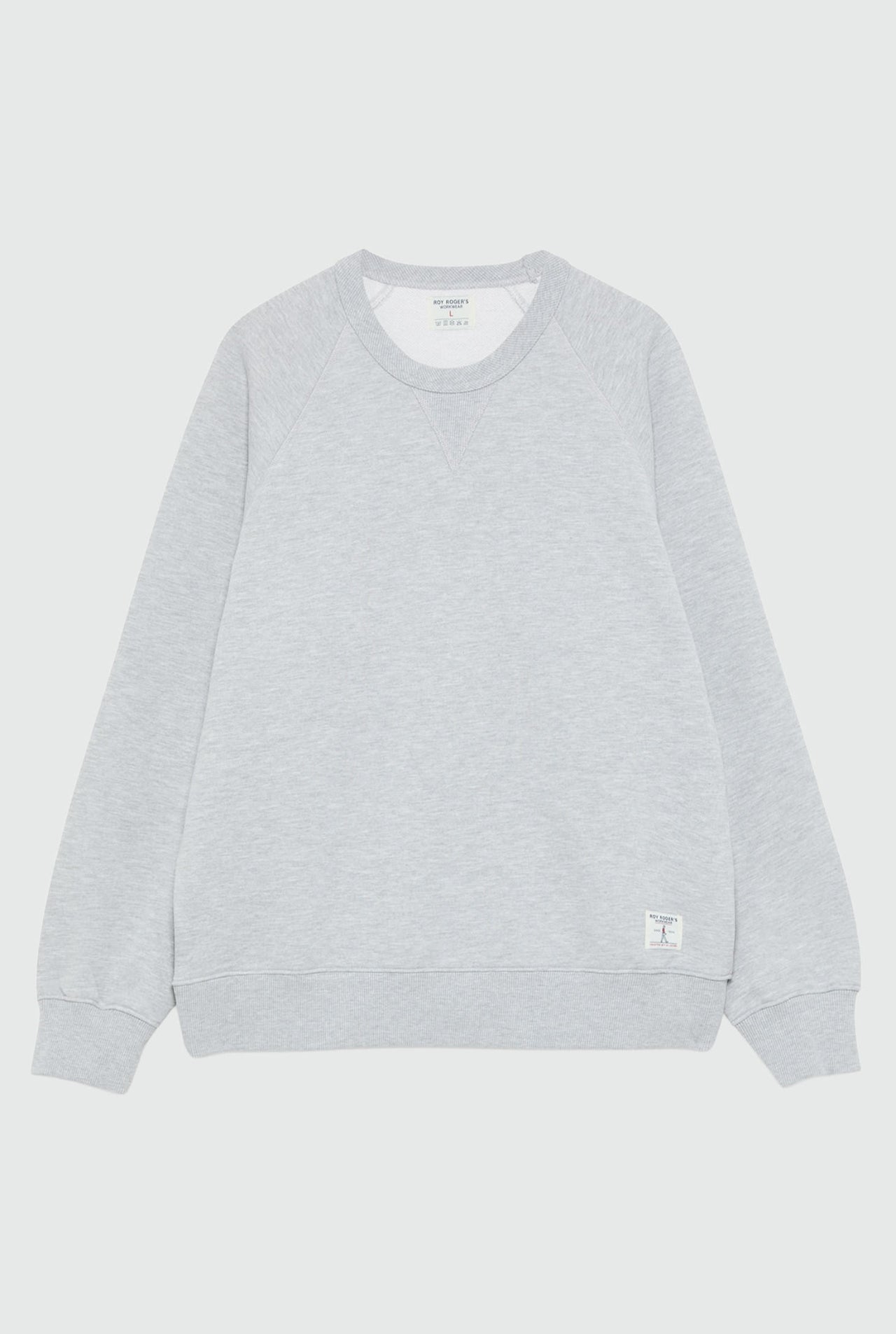 ROY ROGER'S Felpa girocollo grigia WASHED