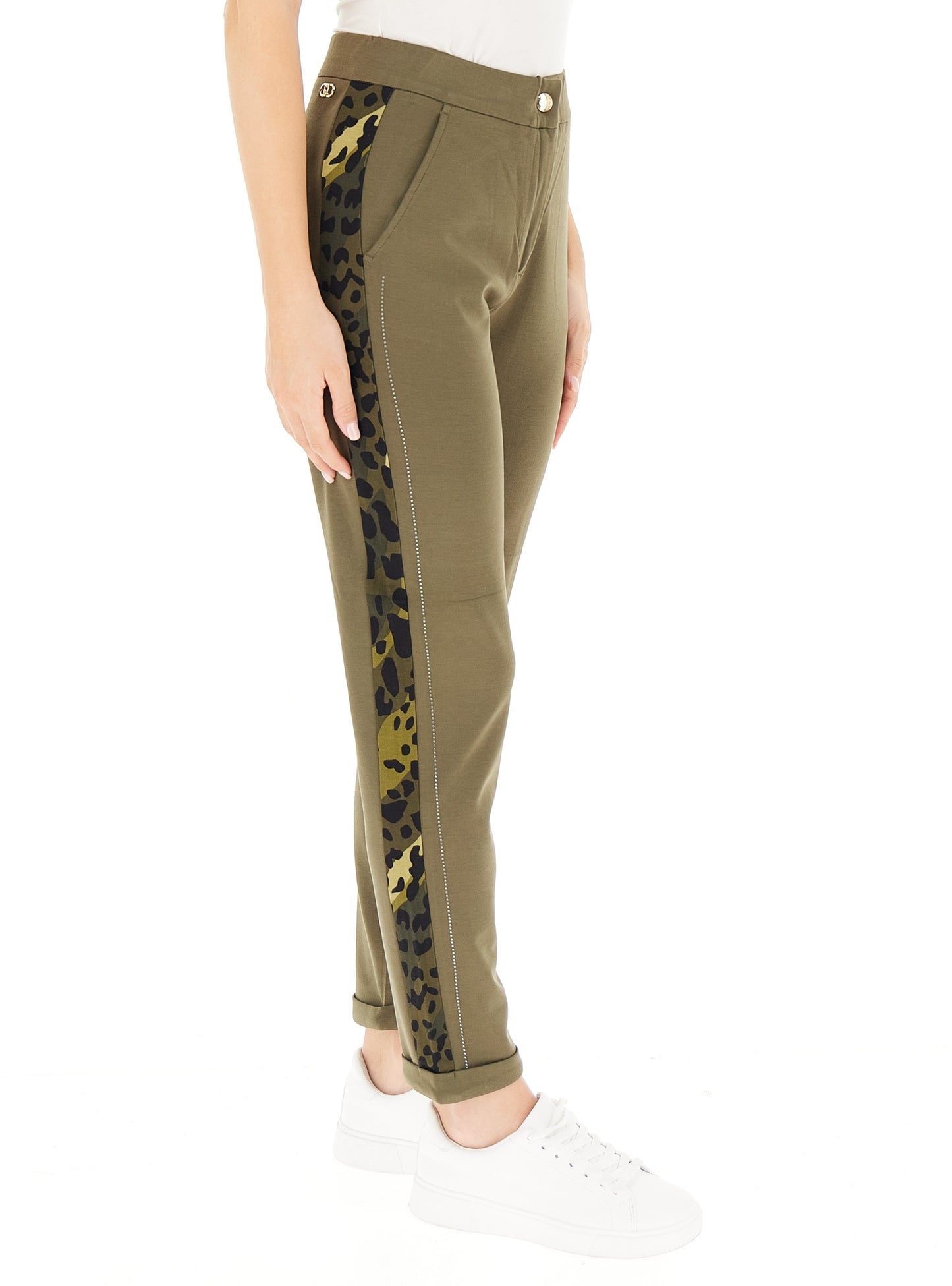 LIU JO Pantaloni in felpa con banda laterale animalier