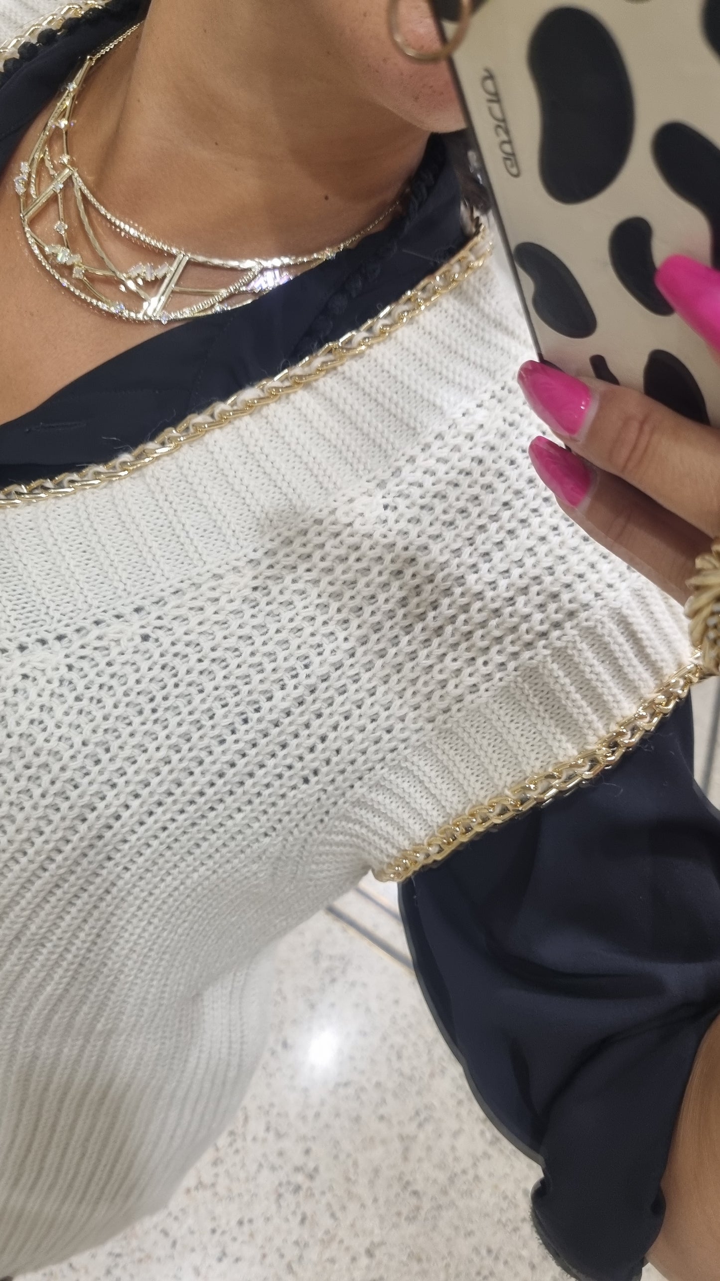 KOCCA Gilet scollo V con catenine IDROTEA