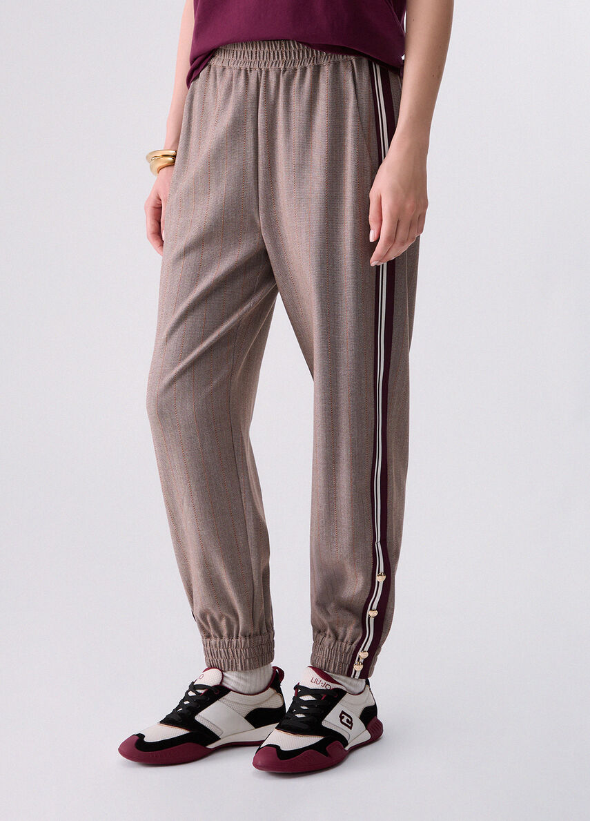 LIU JO Pantaloni jogger con tape bicolore