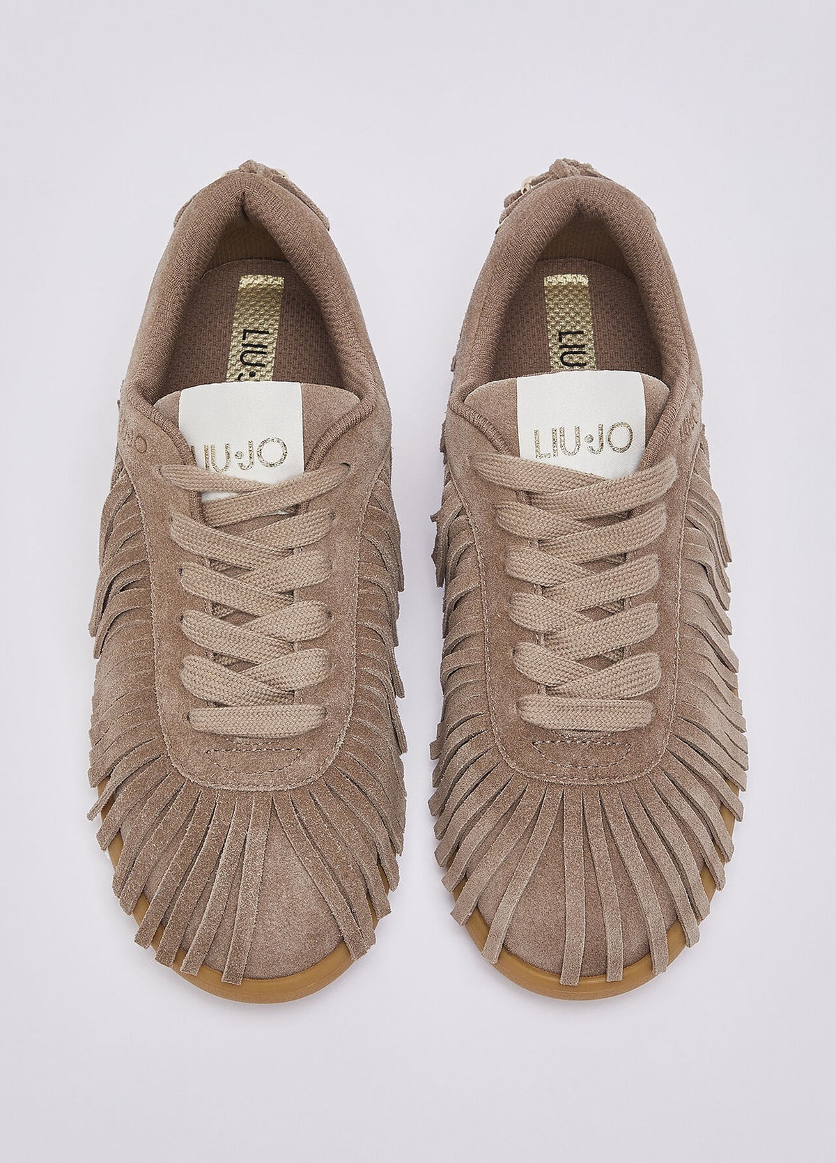 Sneakers in suede con frange